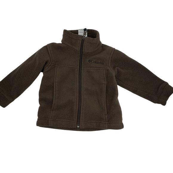 Columbia Unisex Brown Full Zip Fleece Jacket Toddler 24 Months Essential Basic - Picture 1 of 9